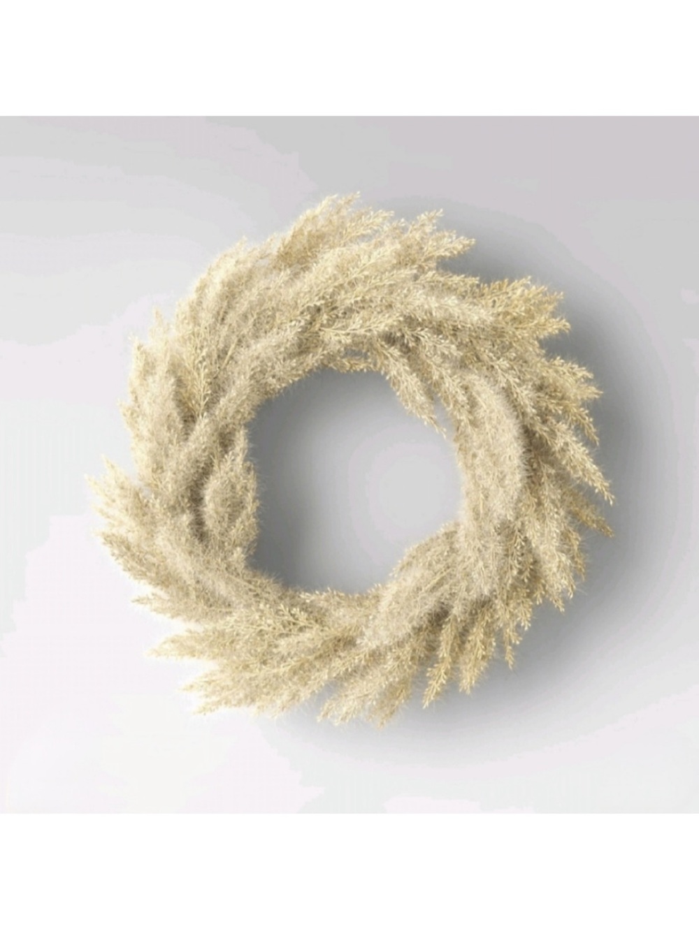 Threshold Natural Beige /Cream Pampas Grass Wreath, 22”